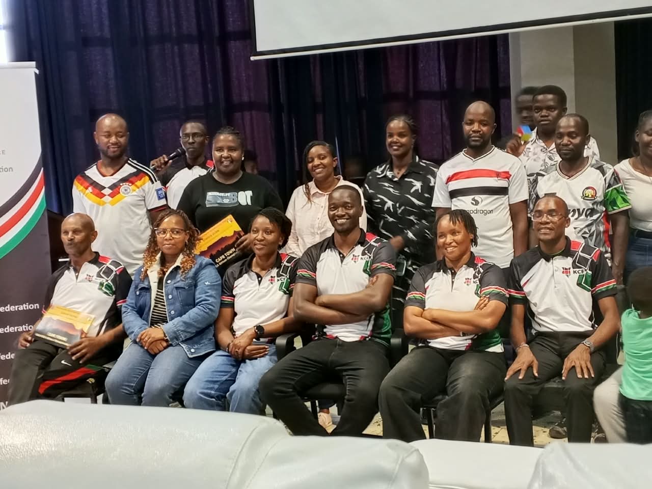 Kenya Cubing Federation members gathered at an indoor event